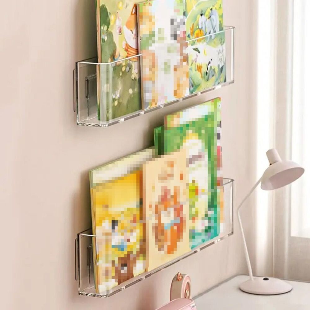 1/2/3X Plastic Picture Book Display Stand Transparent Bookshelf  Children's Wall