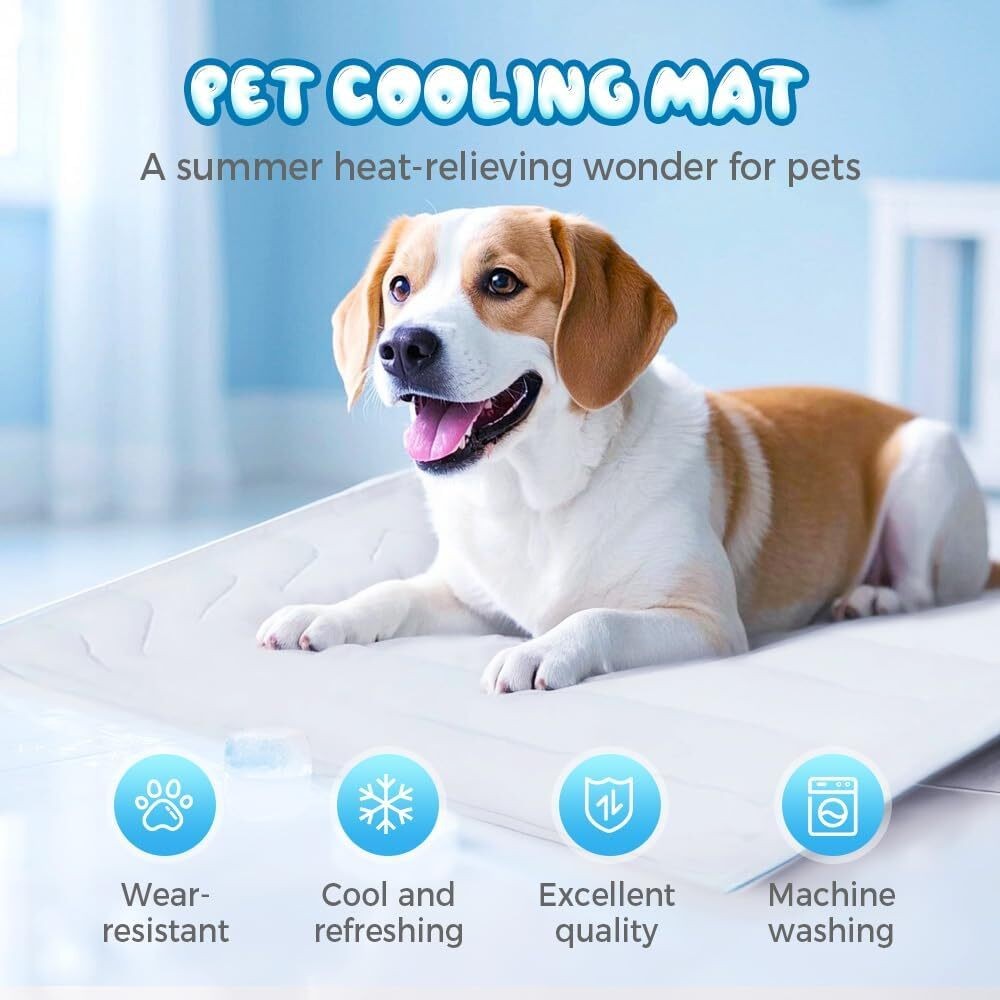 *Dog Cooling Mat, Cool-Touch Ice Silk Pet Cooling Pad for Dogs and Cats.*