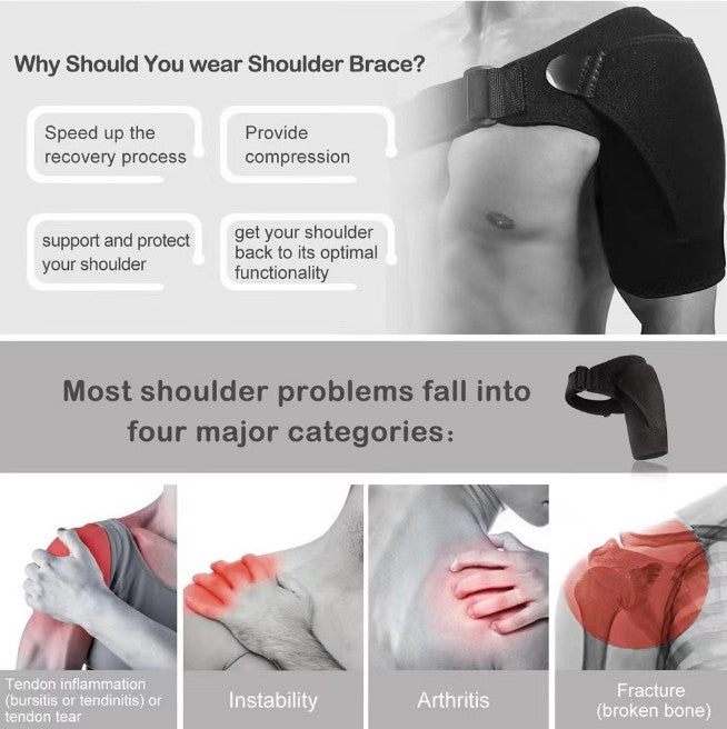 Shoulder Brace Rotator Cuff Support Pain Relief Compression Strap Arthritis