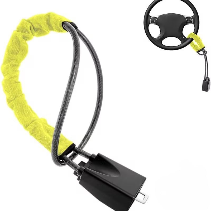 Seat Belt Lock Steering Wheel Lock Car Security Anti-Theft Device Accessory Keys