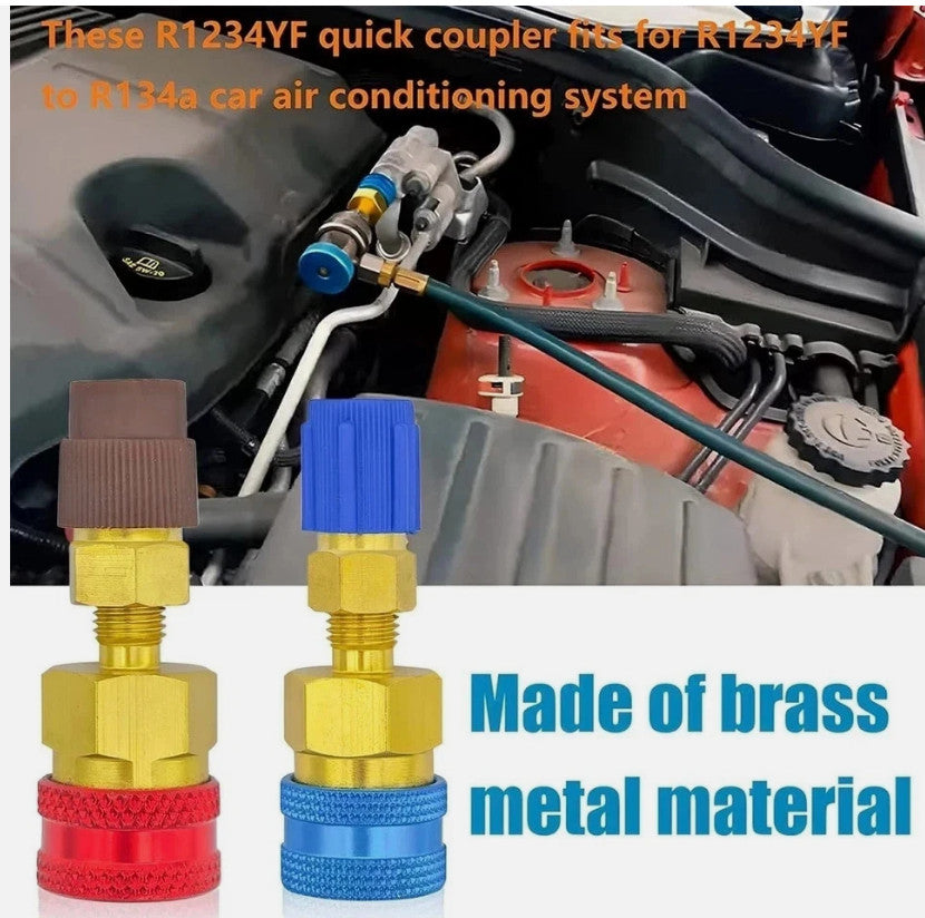 R1234YF to R134a Quick Coupler Adapter Car Low Side Air Conditioning Fitting Kit