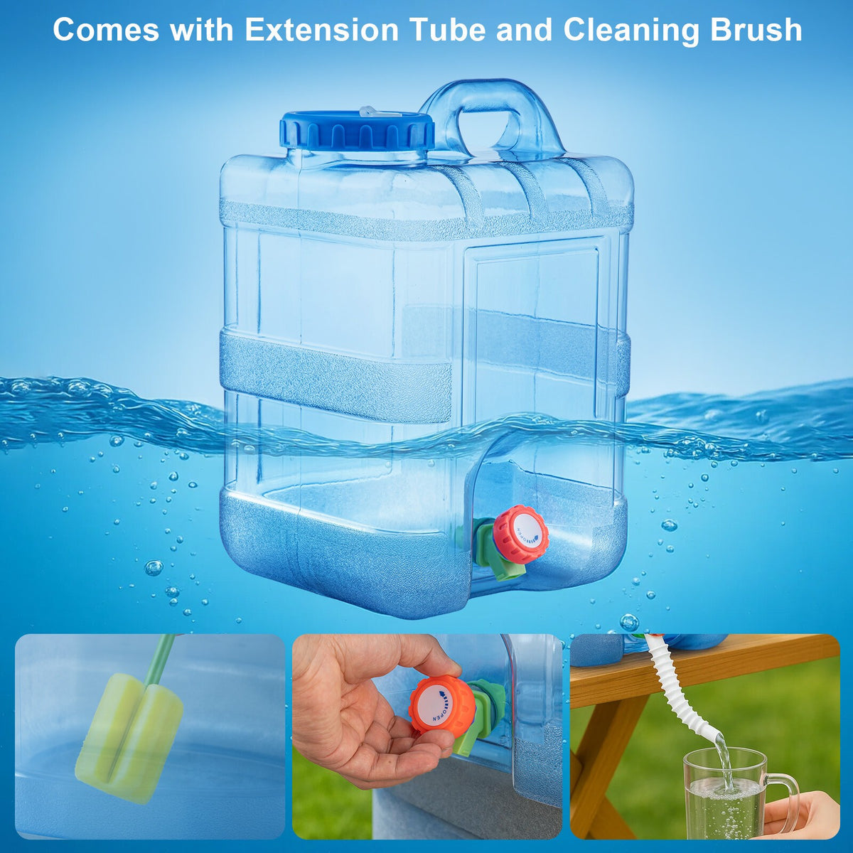 Camping Water Tank Bucket With Tap 5/12/15/20L Portable Carry Container Bottle