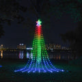 Outdoor Christmas Decor Plug in LED Star String Lights Waterfall Xmas Tree Light