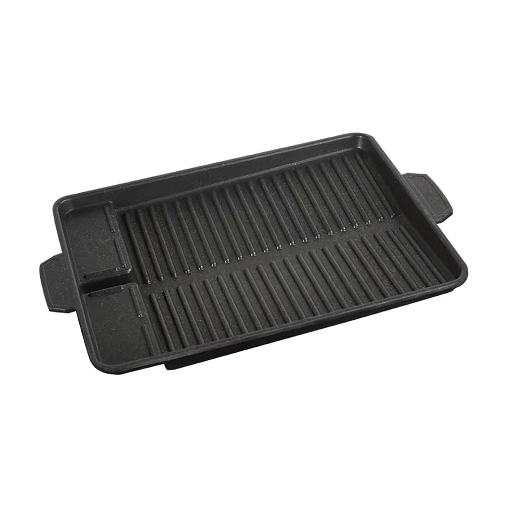 Korean BBQ Grill Pan with Handles Barbecue Plate for Baking Kitchen Travel