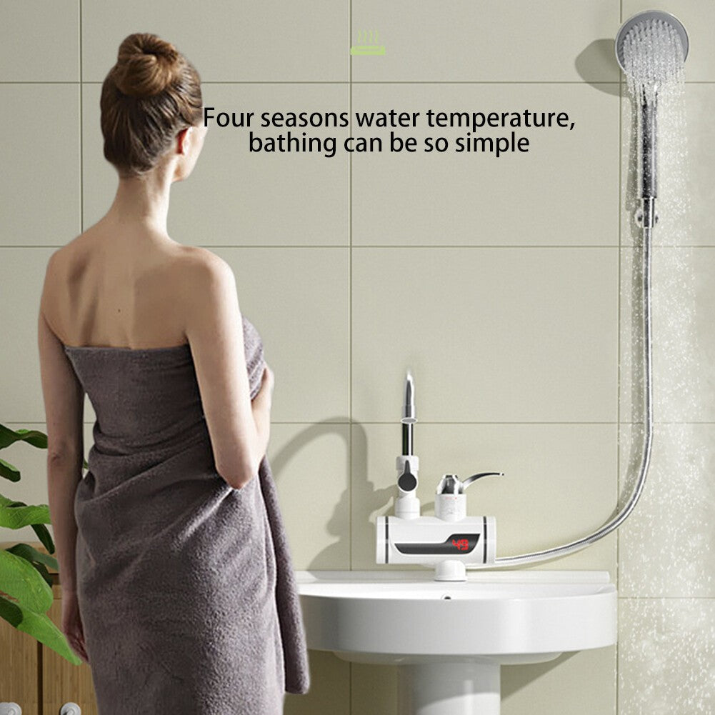 220V 3000W UK Plug Instant Electric Water Tap Heater Shower Digital (Below)