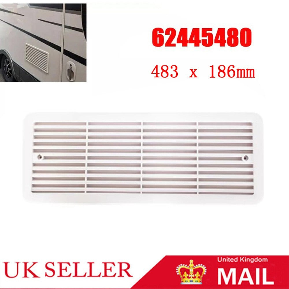 483mm x 186mm Fridge Vent Assembly Grille White For Thetford Caravan Motorhome