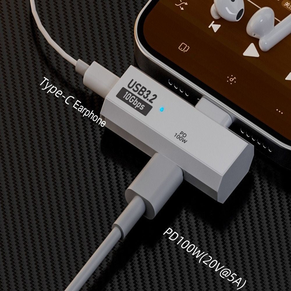 20V 5A 2 in 1 OTG Splitter PD 100W USB-C to USB 3.2 Adapter