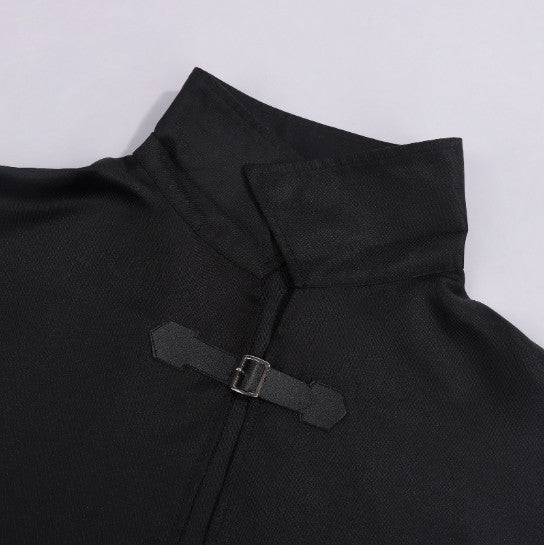 Retro Gothic Long Cloak Lapel Buckle Cape Cosplay Outfit
