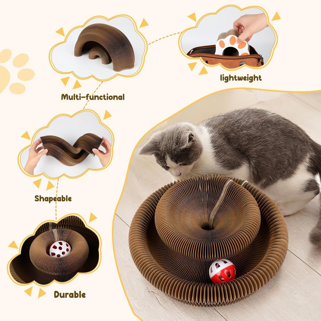 Kitty Kurlz Cat Toy Cat Accordion Magic Organ Cat Scratching Board Cat Toy Ball