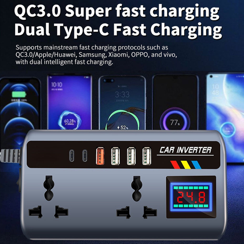 12V/24V to 220V Car Power Inverter Vehicle Socket Converter Plug