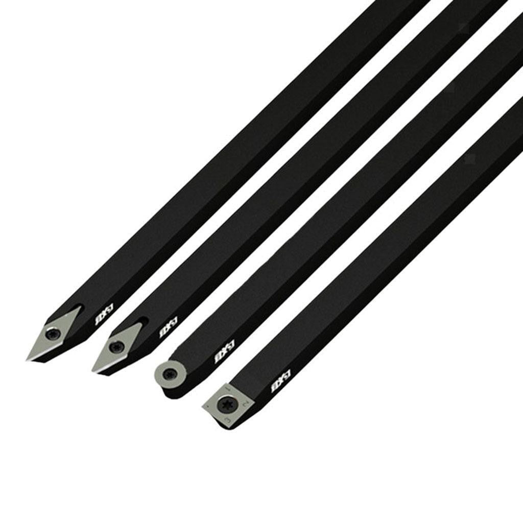 Quenched Bar Wood Lathe Tool Kit 4x Interchangeable Wood Turning Cutters Set
