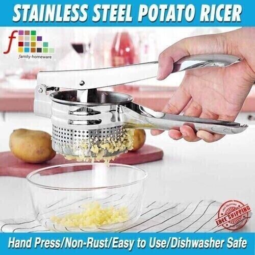 HEAVY DUTY POTATO RICER STAINLESS STEEL MASHER FRUIT VEGETABLE PRESS