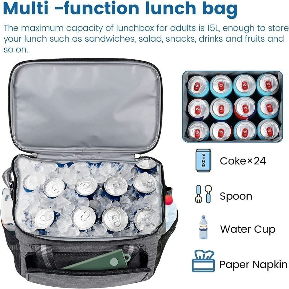 15L Cooling Cooler Bag Box Extra Large Picnic Hot Lunch Camping Food Ice Drinks