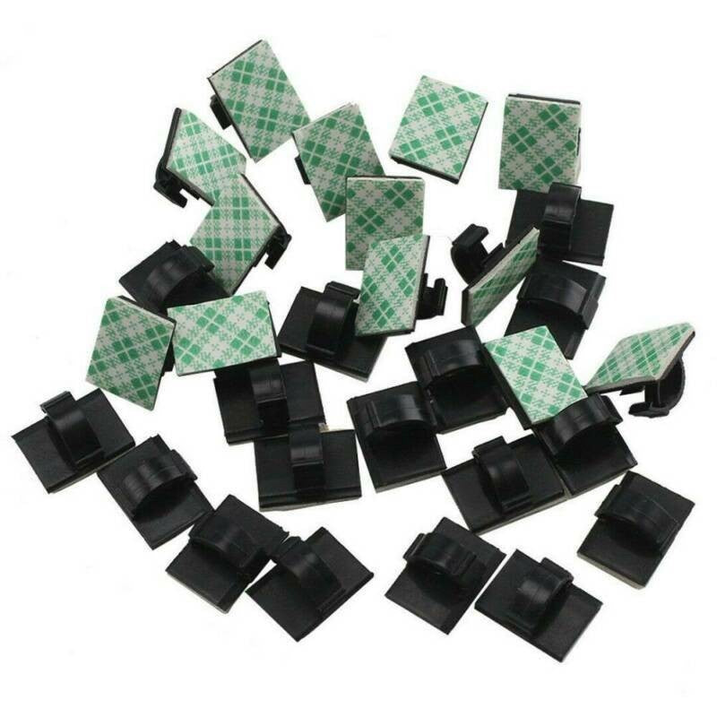 30X Cable Clips Holder Tidy Adhesive Home Car Wire Tie Fixer Drop Clamp Cord