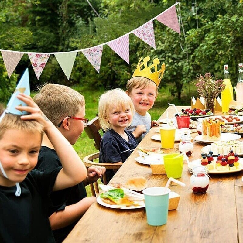 40Ft Fabric Bunting, 42Pcs Outdoor Bunting Banner,Floral Vintage Cotton