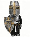 Knight Gnomes Guard Resin Sculpture Ornament Garden Home Decor Templar Gothic