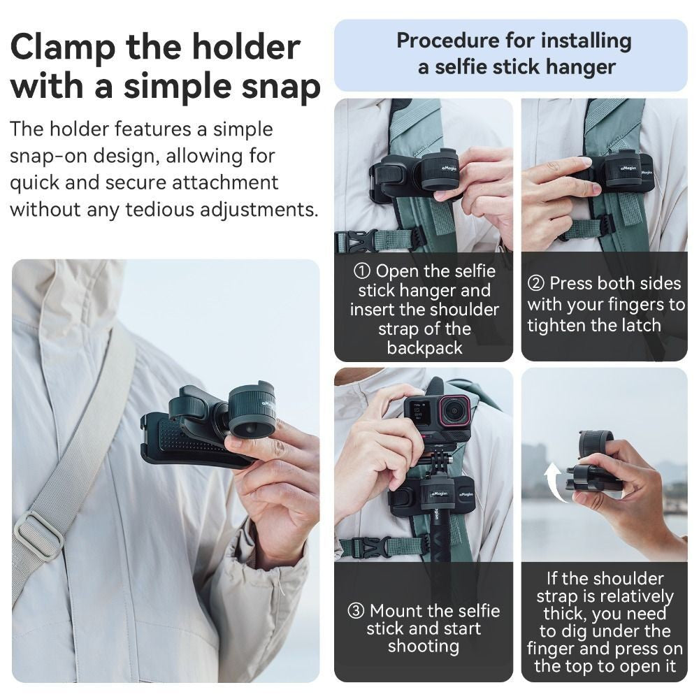 Backpack Strap Selfie Stick Holster  Action Camera Selfie Stick