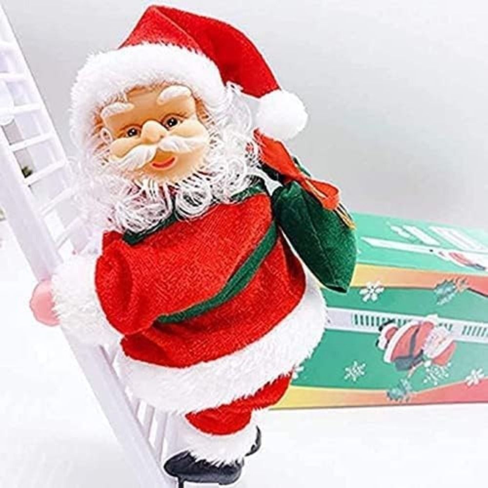 Christmas Electric Santa Claus Climbing Ladder Doll Music Xmas Music Decor Party