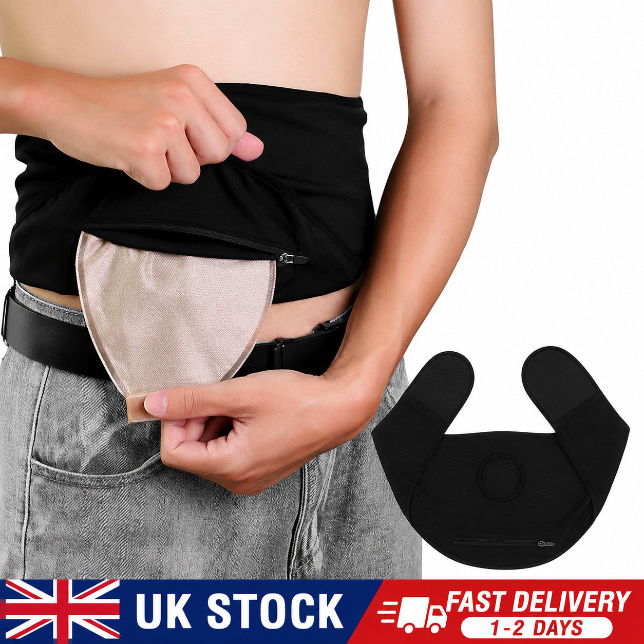 Generic Stoma Bag Stealth Belt Soft Oxford Fabric Stoma Bag Cover
