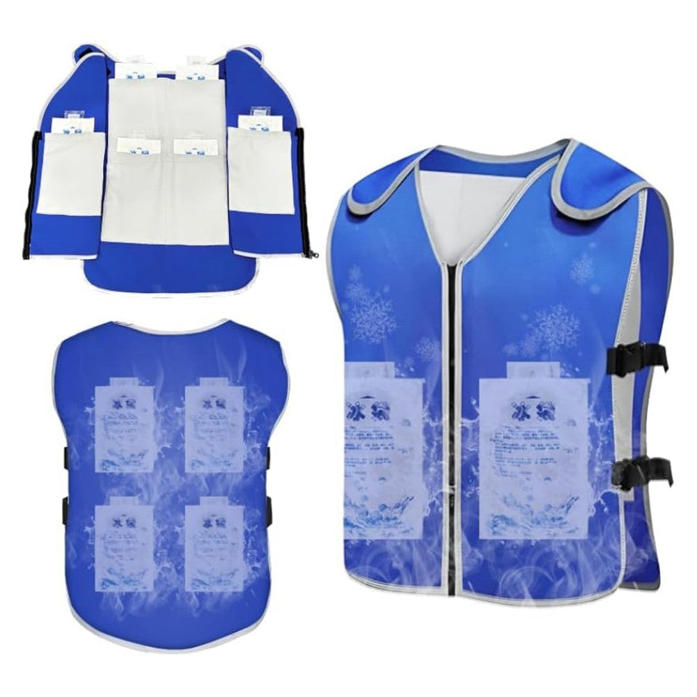 Adjustable Cooling Vest for Men & Women with 20  Ice Packs, Perfect for.*
