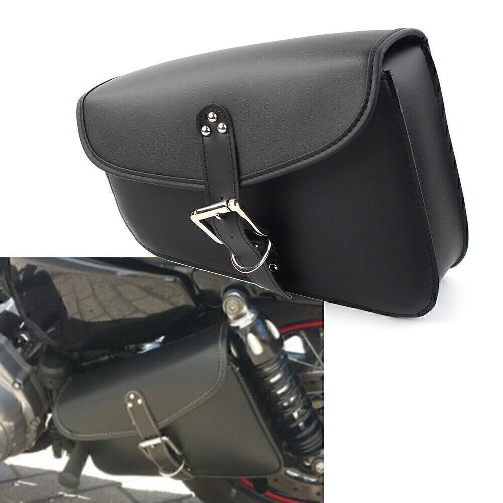 Left Side PU Leather Saddlebag Saddle Bag for Harley Sportster Iron 72 883 1200
