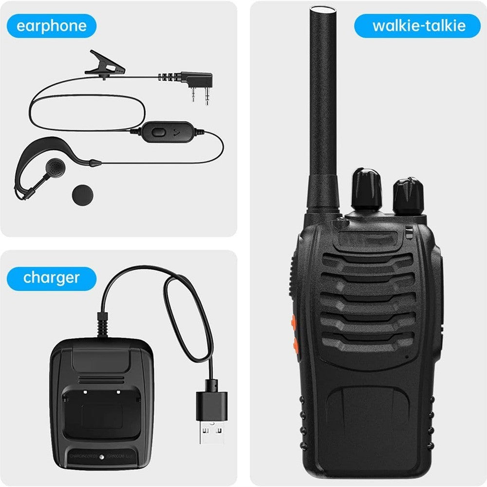 2x Baofeng BF-888S 400-470MHz Walkie Talkie Long Range Two Way Radio + Earpiece