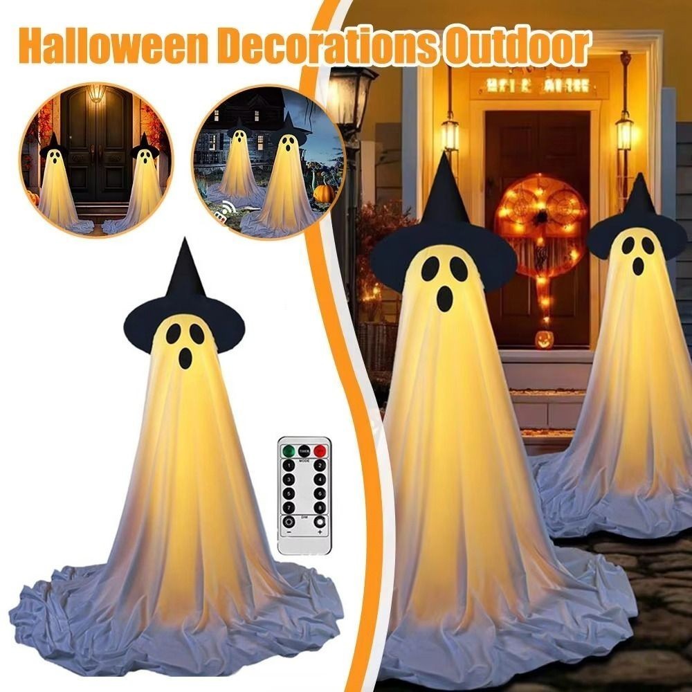 Light Up Ghost Halloween LED Light Outdoor Decor Party Home Hanging Decor