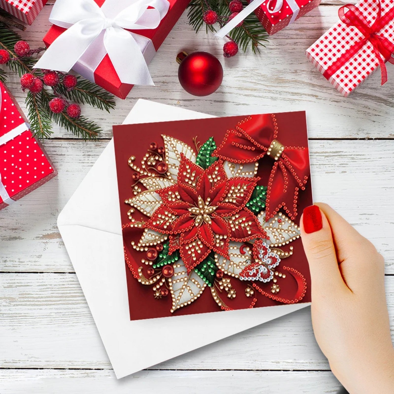 Christmas DIY Diamond Art Painting Greeting Card Set 5D DIY Diamond Painting Set