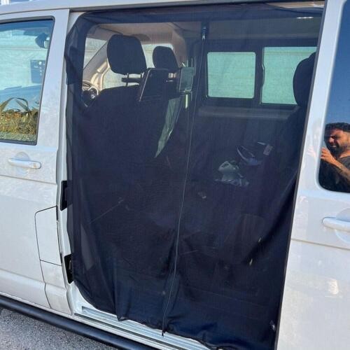 SLIDING DOOR BLACK MAGNETIC MOSQUITO FLY SCREEN NET FOR CAMPER SUV, MPV VAN