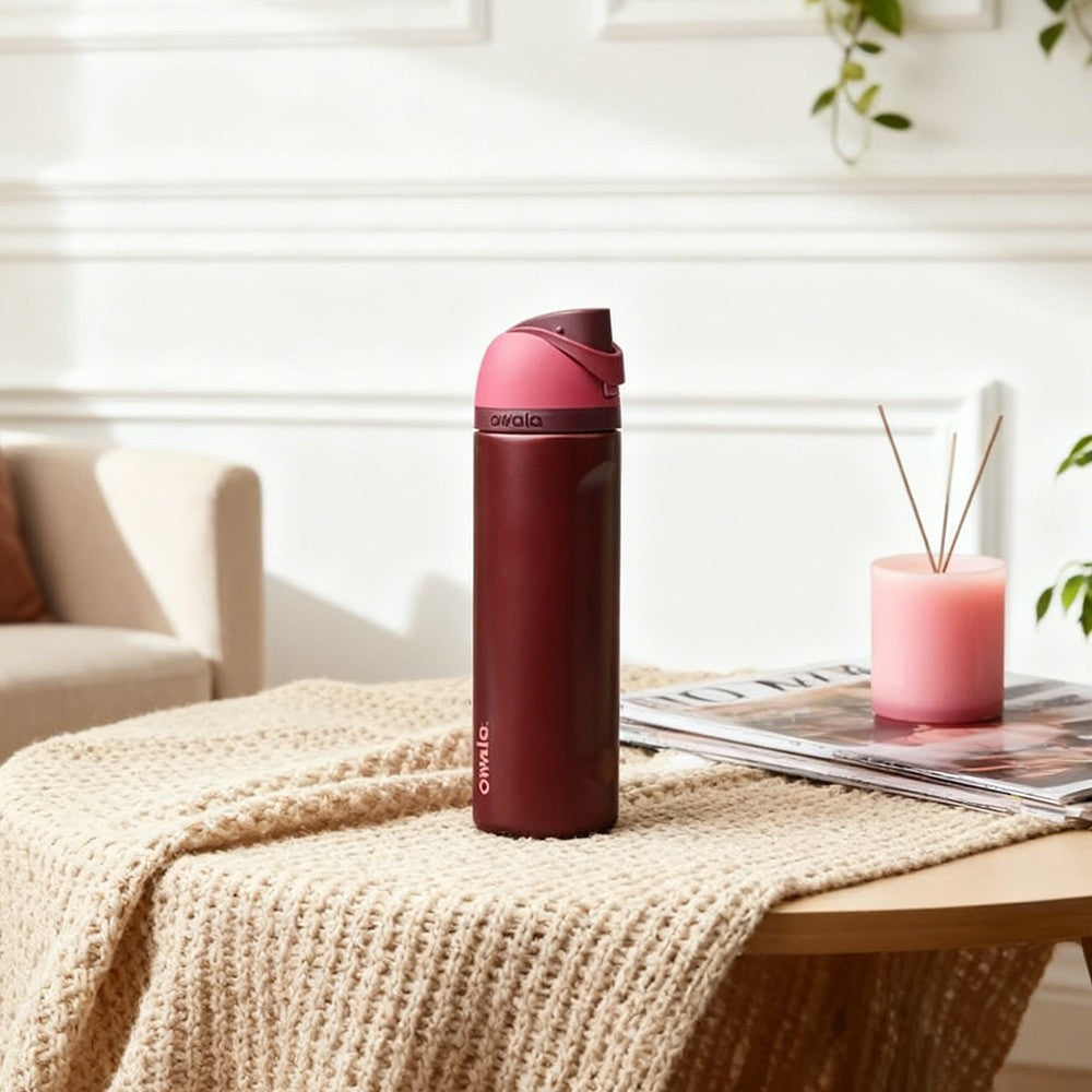 Owala Freesip 32ozInsulated Stainless Steel Water Bottle - Black Cherry
