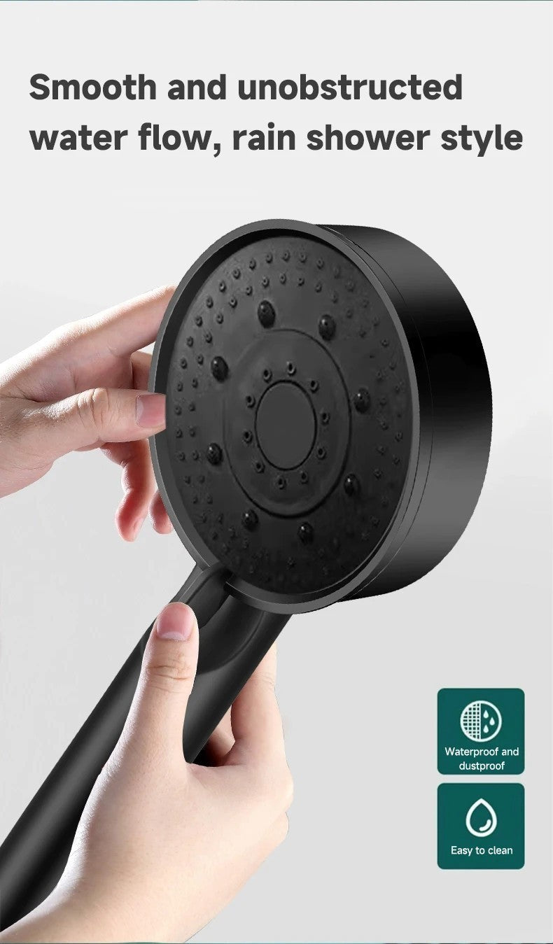 5-Mode Pressure Boost Shower Head Adjustable Large Nozzle High Flow UK