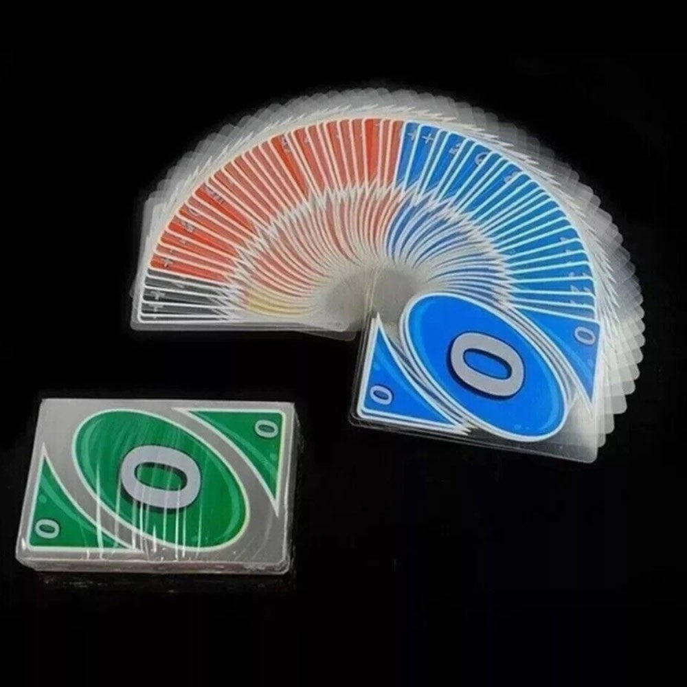 UNO  Waterproof Card Game Transparent PVC Plastic Pressure Proof Board Game