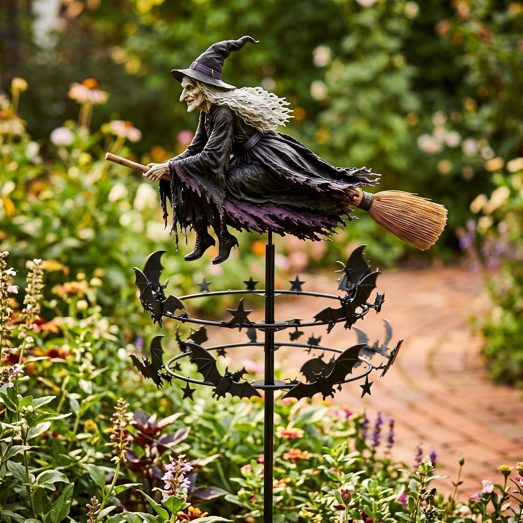 Witch Wind Stunning Lawn Ornament Outdoor for Flower Bed