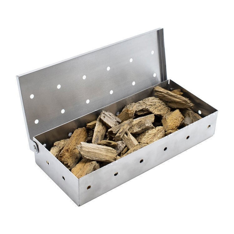 BBQ Stainless Steel Wood Chip Smoke Box For Gas Charcoal Grills Smoking Tool