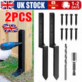 2PCS Heavy Duty Fence Post Anchor Repair Kit Support Stakes Steel Ground Spike
