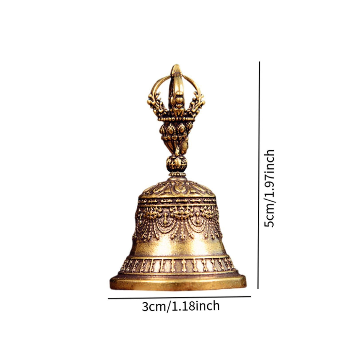 Loud Tibetan Hand Bell, Bronze Brass Bell for Meditation & Sound