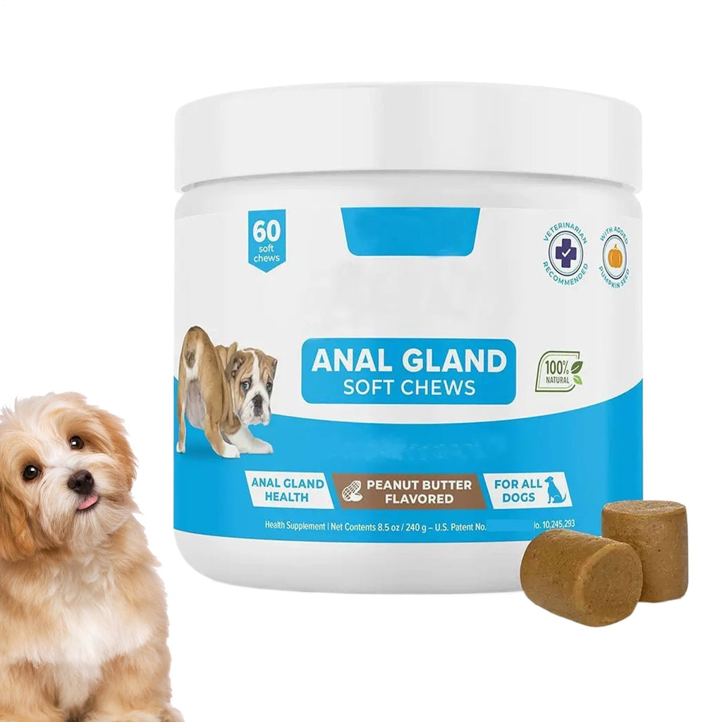 GLANDEX ANAL GLAND Support Chews For All Dogs 90 Soft Chews Peanut Butter Flavor