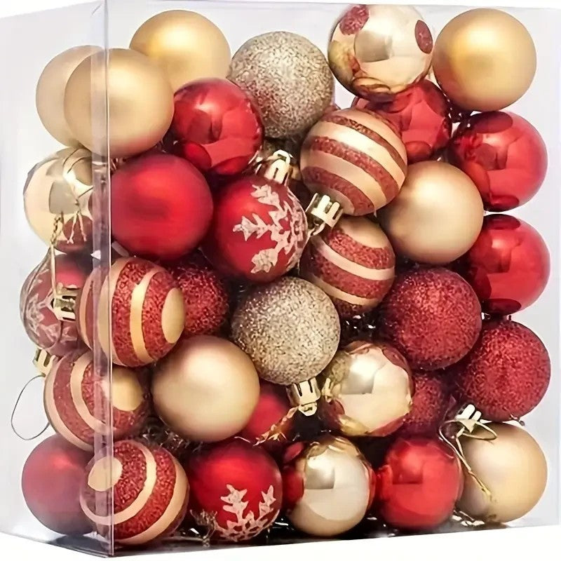 50pcs Christmas Decor Baubles Tree Xmas Balls Party Wedding Ornament 4cm Round