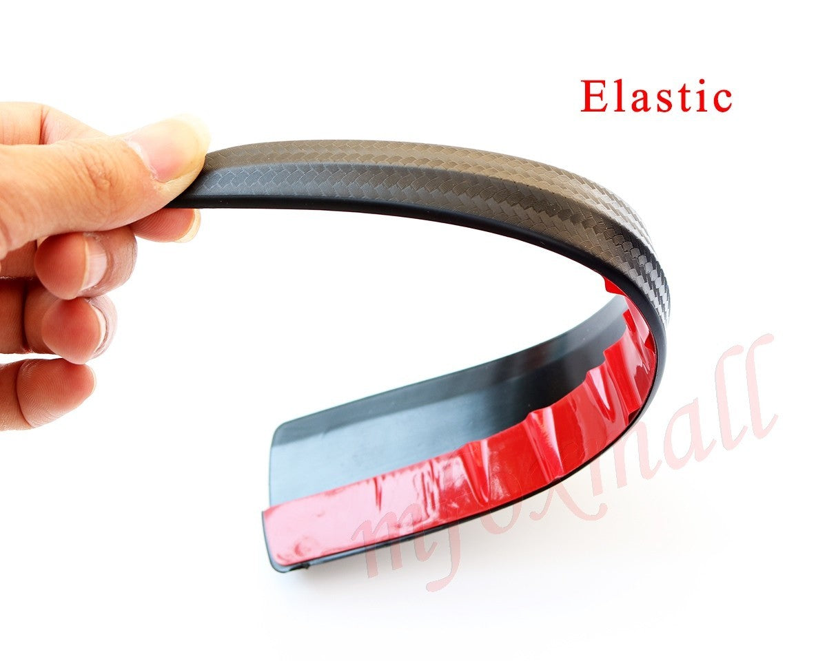 Carbon Fiber Car Bumper Door Edge Anti Scratch Crash Strips Trim Accessory 2PCS