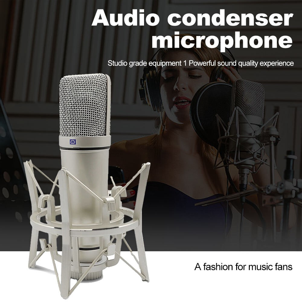 U87 Studio Condenser Microphone with Shock Mount Singing Recording Cardioid Mic