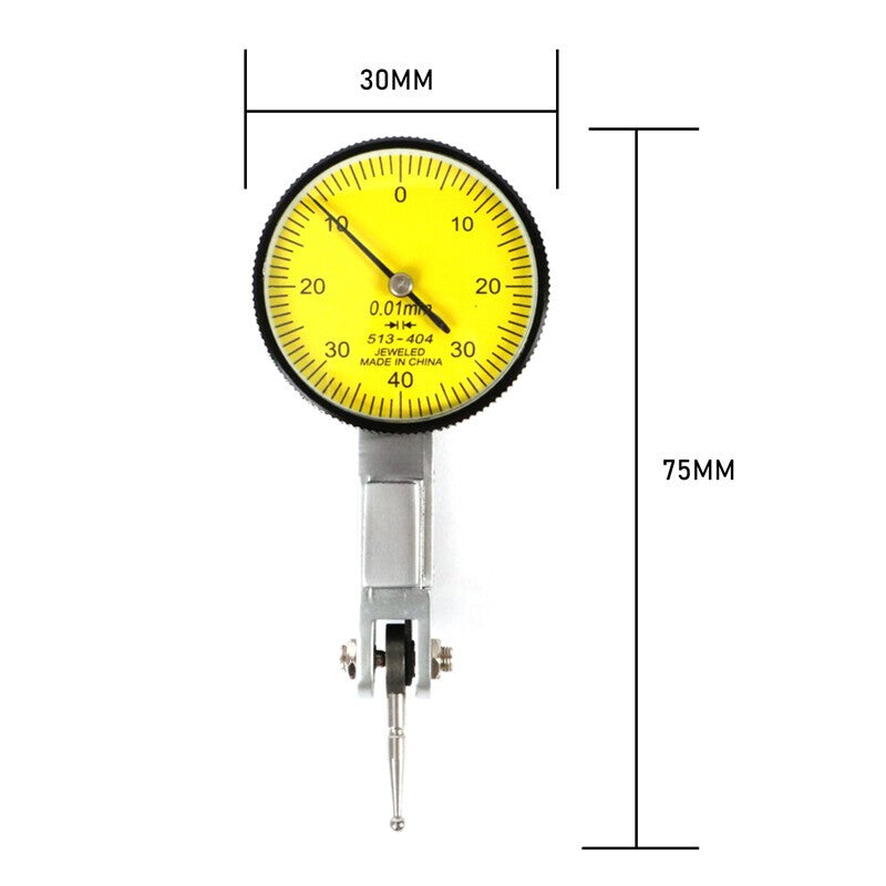 0-0.8mm Lever Dial Test Indicator 0.01mm Precision Dovetail Rails Dial Gauge DTI