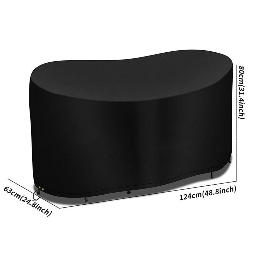 Waterproof 210D Black Oval Table Cover for Outdoor Use and Maintenance