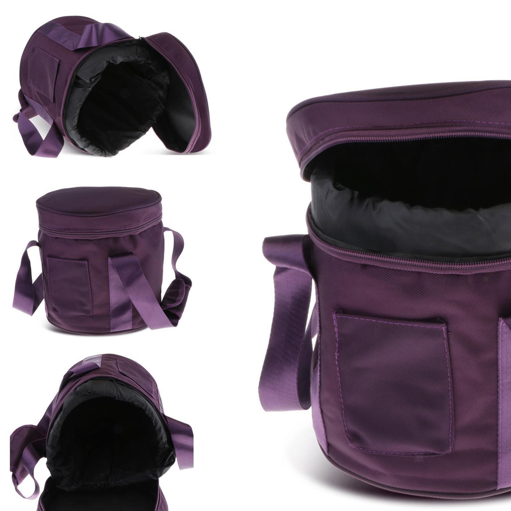 Cotton Crystal Singing Bowl Yoga Carry Case Carrier with Handle Dark Purple