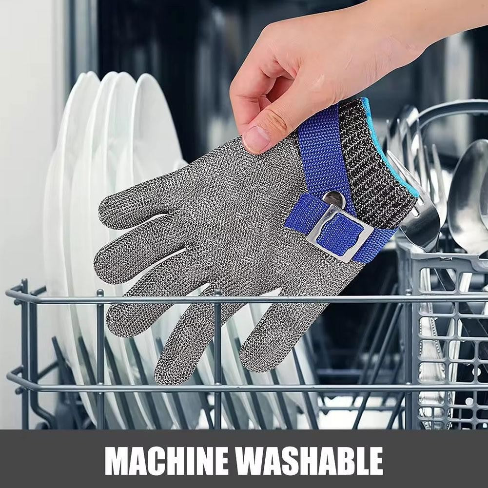 Stainless Steel Mesh Protective Glove Cut Resistant Chain Mail Work Safety•