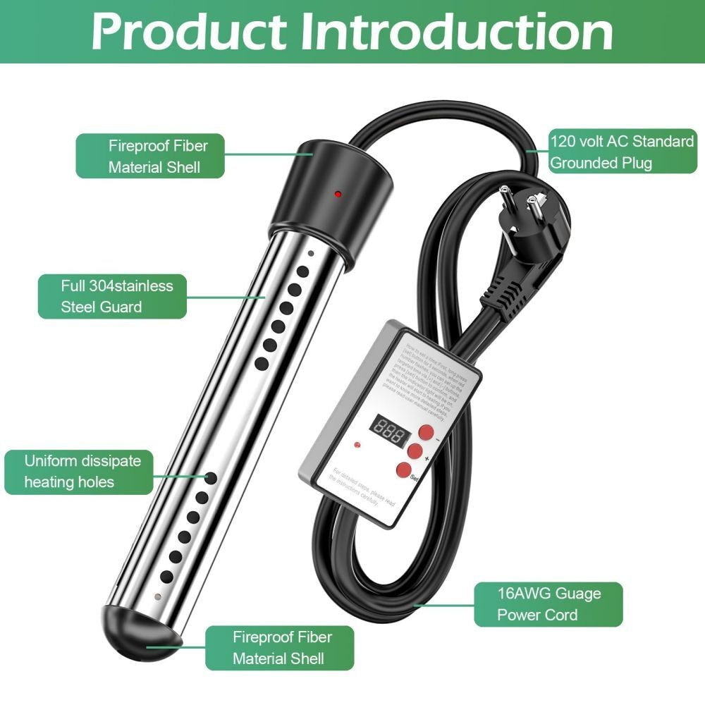 3000W Immersion Water Heater Electric Boiler Heating Portable Suspension UK Plug