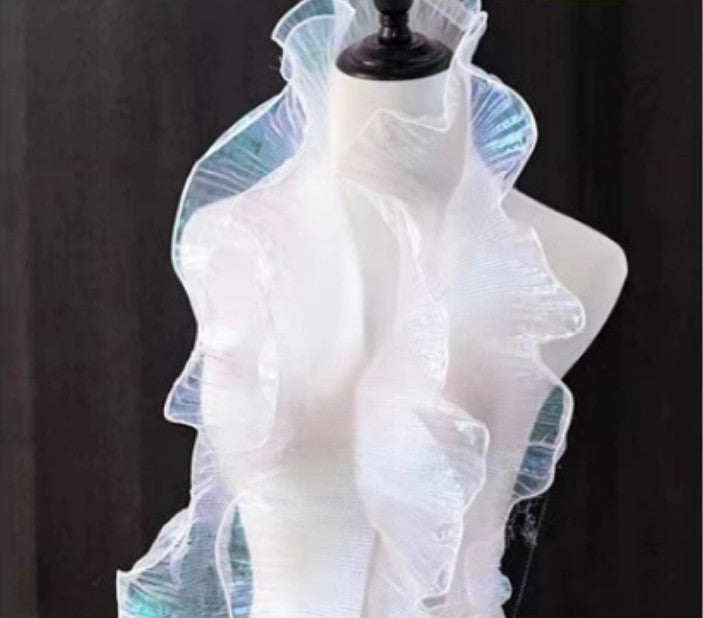 3 M Tulle Fabric Ruffle Pleated Trim Material for Wedding Dress Decor DIY