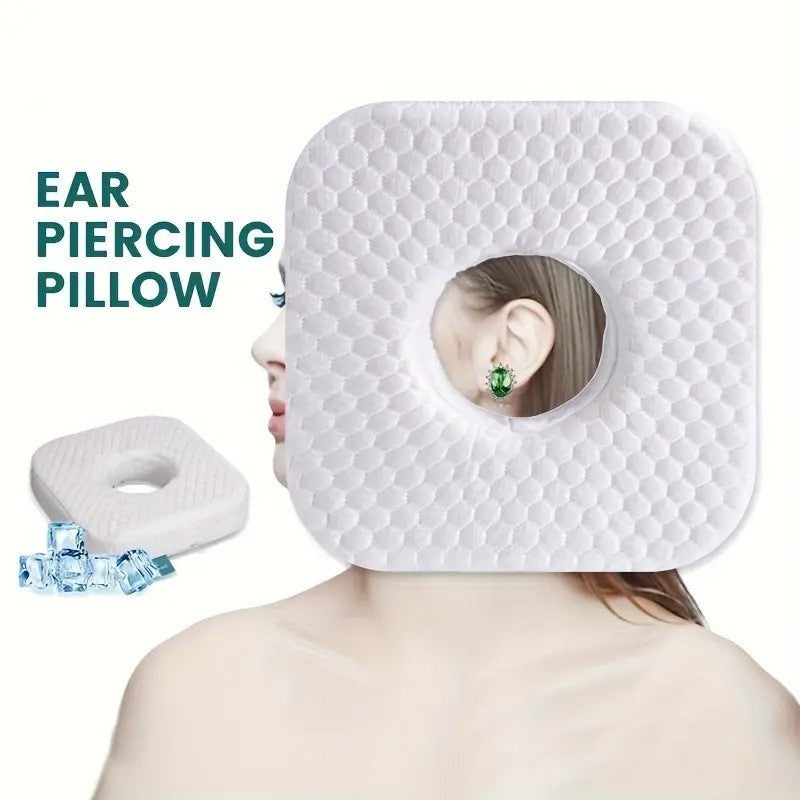 Ear Piercing Pillow Memory Foam Pillow Side Sleeper with Hole Relief Ears Pain