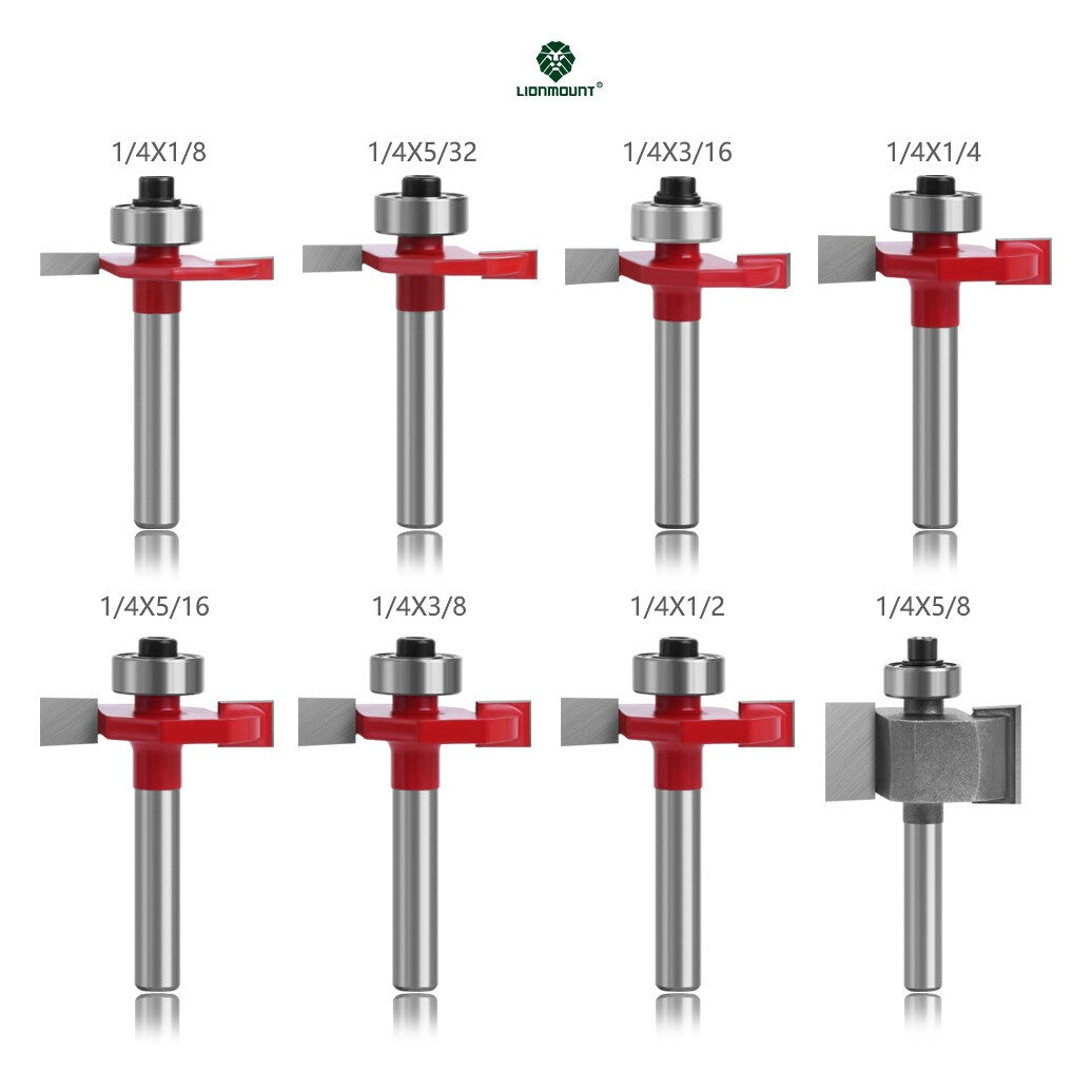 1/4 Shank Slot Cutter T-Slot Rabbet Box Slotting Biscuit Router Bit Set Jointing