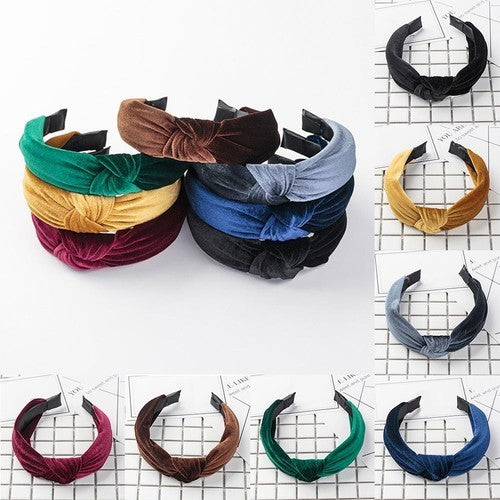 Women's Headband Twist Hairband Bow Knot Cross Tie Velvet Headwrap Hair Band New