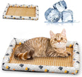 Ice Rattan Cooling Bed for Cats Dogs,Pet Cooling Mat, Washable natural rattan